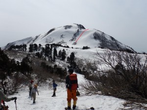 金北の壁（ロープ取付位置）