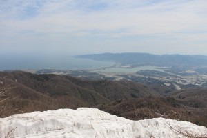 撮影地点から両津湾・加茂湖を望む